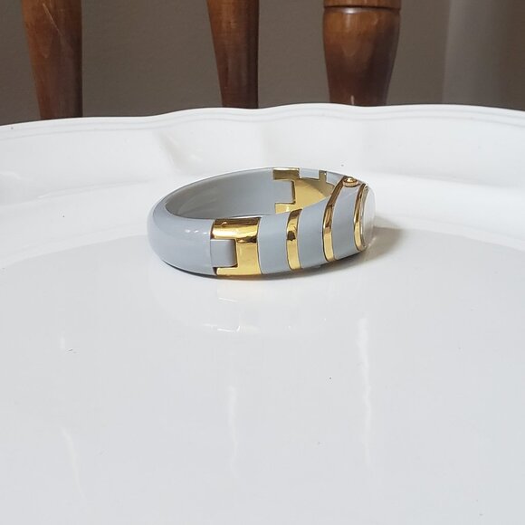 Vintage Alfex Swiss Gold and Gray Mechanical Bangle Watch - Picture 4 of 8